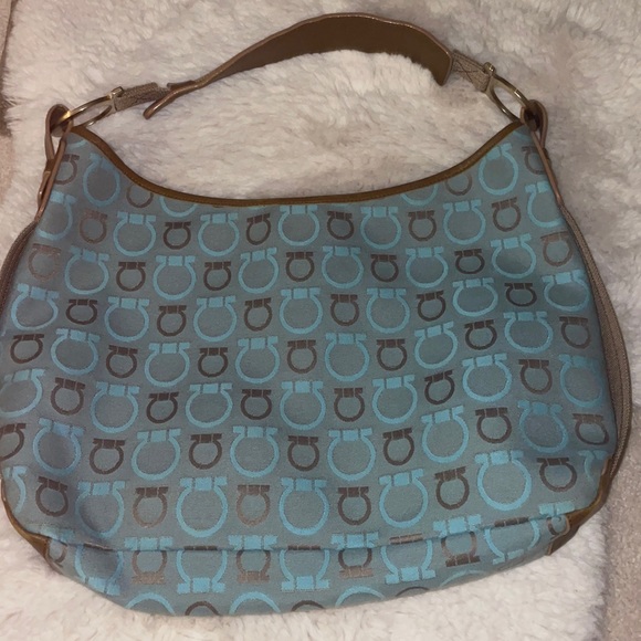 Salvatore Ferragamo bag, blue and brown - Picture 1 of 7